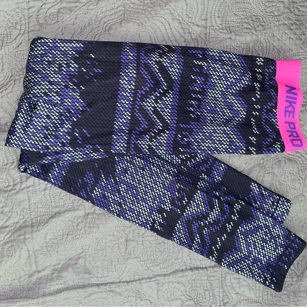 Nike Pro Dri-Fit pink and purple leggings